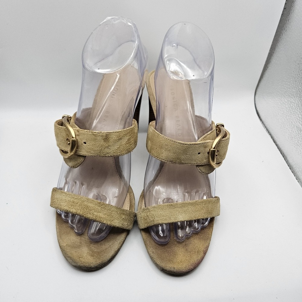 Veronica Beard Griddley Tan Suede Buckle Pumps Party Night Out It Girl Size 7.5M